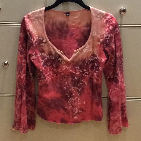 Language vintage tie dye tattoo t shirt blouse
